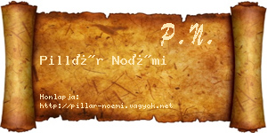 Pillár Noémi névjegykártya